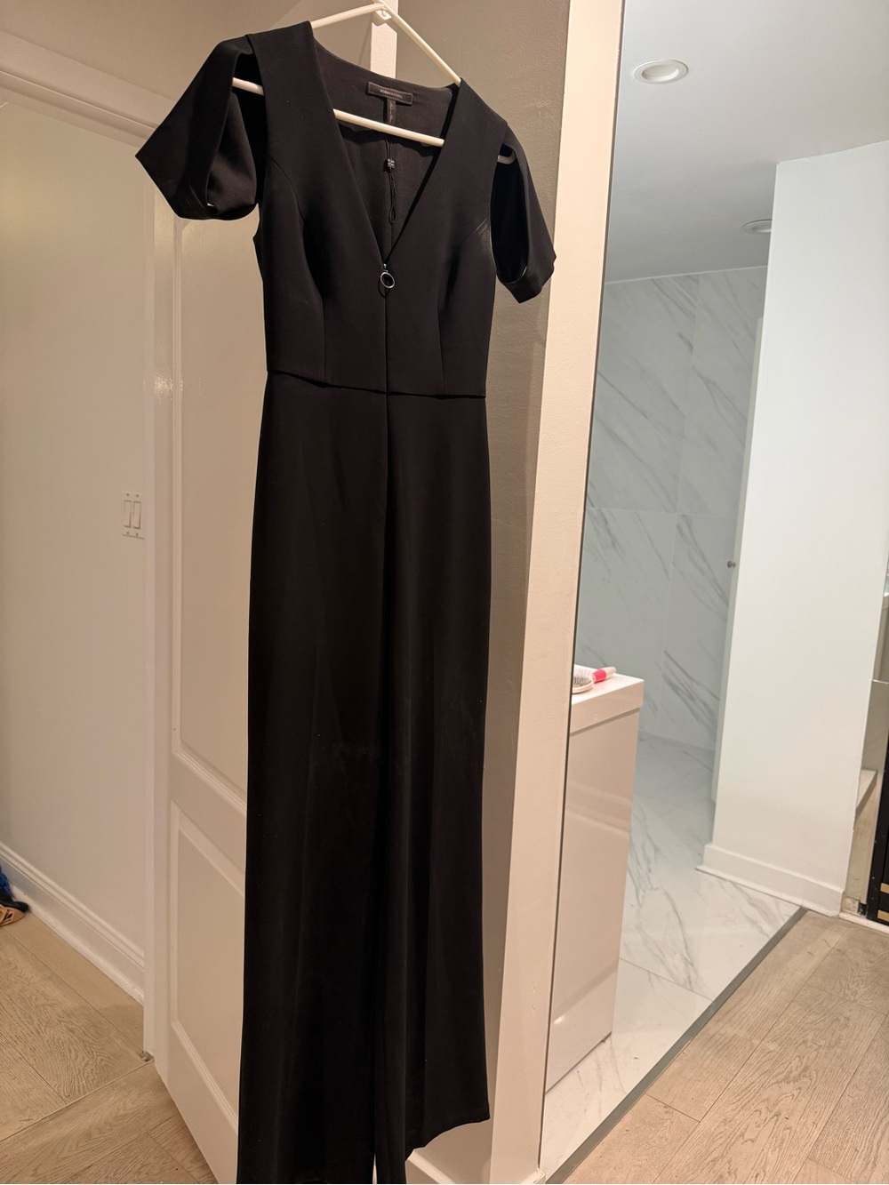 BCBGMaxAzria One-Shoulder Black Jumpsuit
